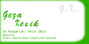 geza kesik business card
